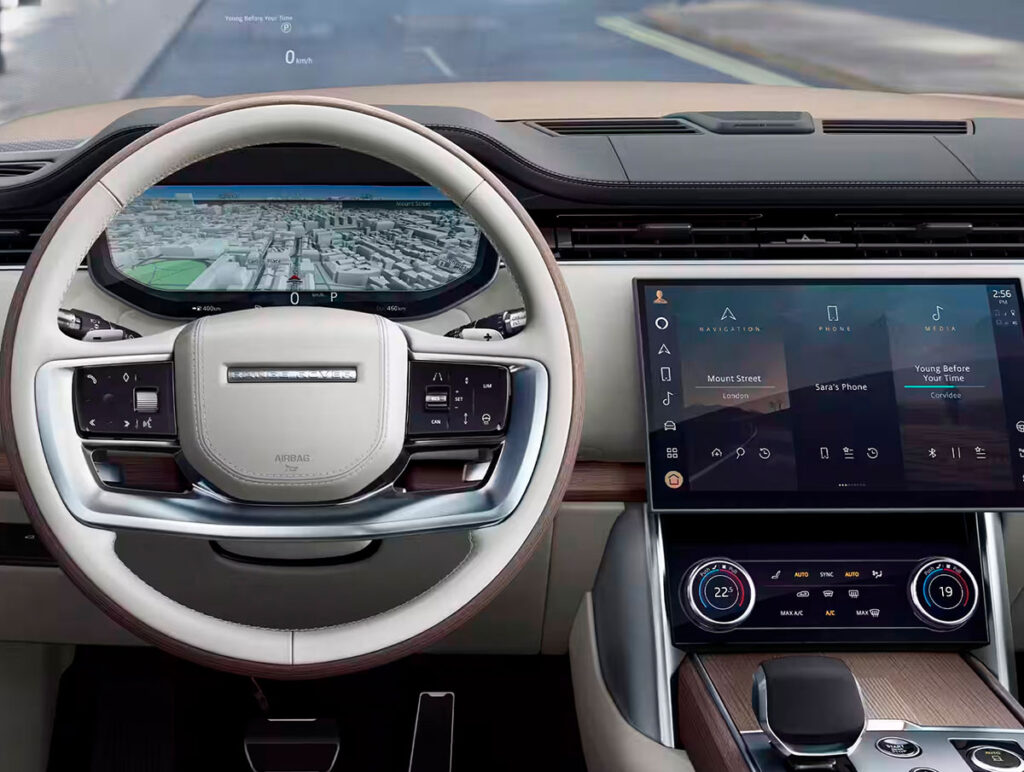 interior of the ranger rover electric SUV